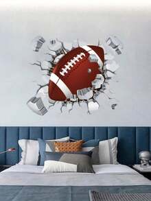 1 szt. Tapeta z motywem koszykówki/piłki nożnej/rugby z kreskówek, samoprzylepna naklejka ścienna z PVC, odpowiednia do wystroju wnętrz