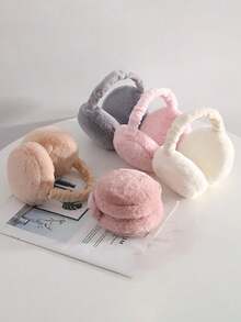 Solid Color Earmuffs - Soft Plush Ear Warmer, Soft Plush Foldable Earmuffs - Unisex Comfortable Ear Warmers,Foldable Ear Muffs, Comfortable Coldproof Earmuffs For Winter Outdoor Winter Accessories,Back To School,New Year - Multicolor - View 5