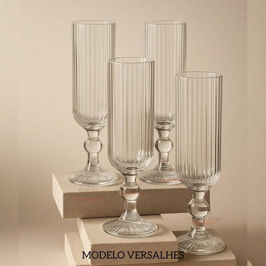 Versailles 6-Piece Champagne Glass Set, 160ml - Various Colors - Transparent - View 1
