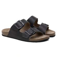 G2B Men's  Sandal In Genuine Leather - Negro - Ver 2