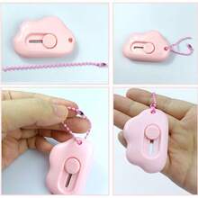 4 - Pack Retractable Letter Opener Box Cutters U2013 Cute Cloud Design, Stainless Steel, Portable, With Key Chain Hole, Projects WhitePurpleBluePink - White/Purple/Blue/Pink - View 3