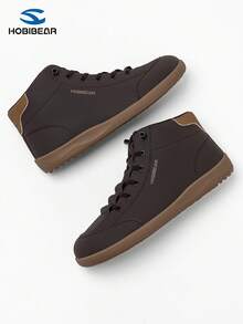 HOBIBEAR 1 Pair Slip-On Sports Shoes, Leather Upper, Lace-Free, Widened Toe Box, Comfortable For Boy & Girl, Soft Rubber Sole, Training Shoes, Suitable For Teenagers, Outdoor Wear In Autumn/Winter - Brown - View 4