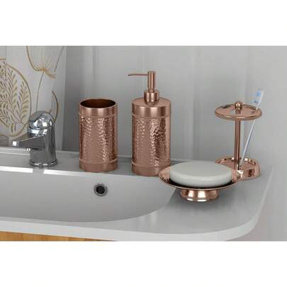 Nu Steel Copper Set/4-Soap Dish,TBH,Tumbler,Lotion PumpSpecialForCanada