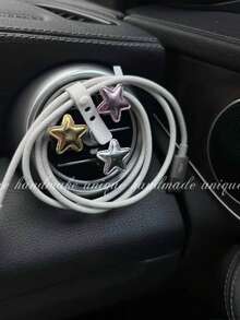3 Piecesshiny Star Car Air Outlet Decorative Clip Does Not Contain Fragrance, Car Ventilation Grille Ornaments, Vehicle Finishing Supplies, Fashion Grille Hooks, Decorative Car Clips, Lightweight Design, Hanging Car Decoration, Travel Essential, Car Lovers' Choice.