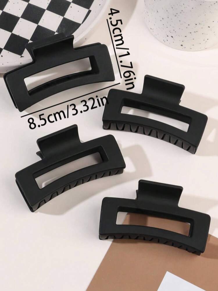 4 piezas/1 pieza Pinzas para el cabello de mujer cuadradas de color negro, blanco, caqui y marrón de plástico ligero, de moda, versátiles, elegantes y minimalistas de unicolor degradado, adecuadas para salidas diarias, casual, fiesta, viajes, coleta, moño, lavarse la cara, bañarse, maquillaje, accesorio de vestir, pañuelos para el cabello de mujer, accesorios para el cabello de invierno, elegante pinza - Multicolor - Añade 5