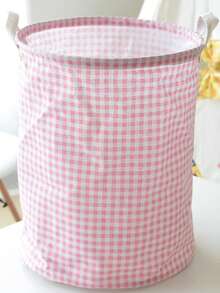 布艺洗衣篮，衣物和玩具收纳箱，防水内层，可折叠 - 粉色 - 查看 6