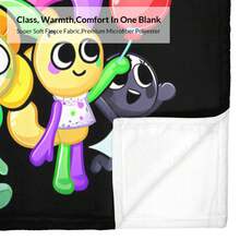1pc Just A Girl Who Loves DANDY'S WORLD Flannel Blanket, Soft Polyester Fiber Blanket, Suitable For All Seasons, Comfortable Bed Sheets, Sofas, Camping, Travel, Office Essentials, Perfect Holiday Gifts, Couple Gifts, Multiple Sizes To Choose From, Pet Friendly Home Decoration, Party Decoration, Lightweight And Durable Design, Modern Style, Pet Owner's Choice - 黑色 - 查看 9