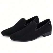 Mens Velvet Loafers  Dress Shoes Fashion Style Driving Shoes Classic Tuxedo Shoes Casual Oxford Shoes - 黑色 - 查看 1