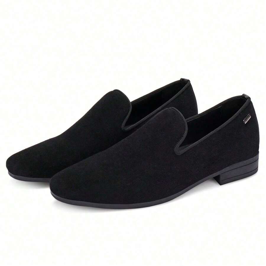 Mens Velvet Loafers  Dress Shoes Fashion Style Driving Shoes Classic Tuxedo Shoes Casual Oxford Shoes - 黑色 - 查看 1