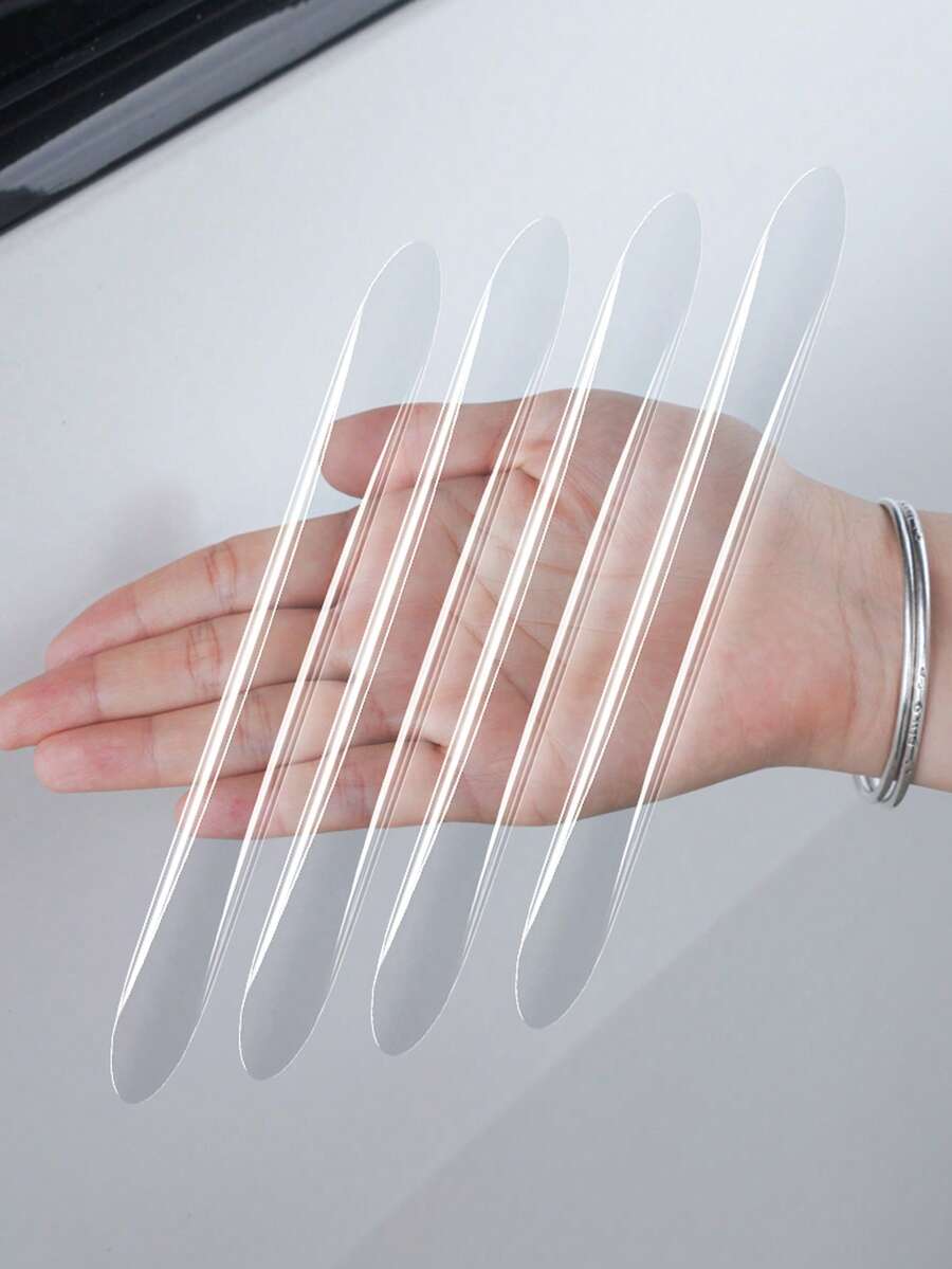 4 Stücke universelle Tür- und Rückspiegel-Schutzleiste, Türkanten-Aufprallschutz-Kratzer-Werkzeug, Silikon-Schutzaufkleber für Autos, kratzfester universeller Klebstoff