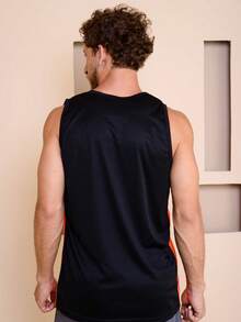 Men's Sublimated Grade Breathable Tank Top For Workout Gym Simple Summer Regular Fit No Halloween - 橘色 - 查看 2
