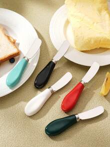 1pc Stainless Steel Ceramic Handle Butter Knife, Butter, Jam, Cream, Cheese Spreader