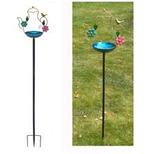 1 Stück kreative Teekanne Eisenkunst Vogelbad, Outdoor Vogelbad, 116,5 cm hoher Vogelhaus mit Metall Gartendekoration