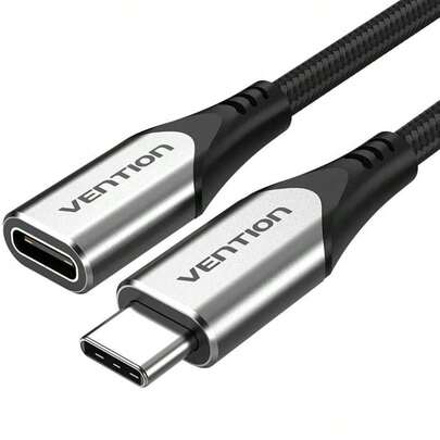 Vention USB 3.1 Type-C Uzatma Kablosu TABHF/ USB Type-C Erkek - USB Type-C Dişi/ 1m/ Gri