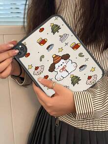 可爱甜美的小狗插画 | 原创卡通狗图案设计 | 可爱甜美风格的防摔平板电脑保护套，内置360度加厚防摔保护套，适用于第十代10.9英寸平板电脑，便携式皮革10.2英寸平板电脑保护套 - 彩色 - 查看 5