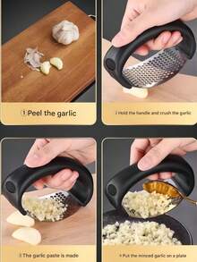 1个蒜蓉压榨器——环形设计，蒜蓉神器，蒜蓉捣碎工具，一压即成蒜蓉，加厚压板，多功能，易于清洗，省时省力，适用于家庭、厨房、餐厅、酒店、露营、聚会等场合，舒适手柄设计，轻松快速制作蒜蓉，家用厨房工具，可悬挂收纳，不占空间，加大加厚厨房用品，厨房配件，厨房工具 - 彩色 - 查看 6