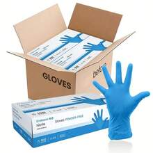 Blue Disposable Nitrile Gloves - Ultra Durable, Waterproof And Oil Resistant, Suitable Cleaning, Hair Dyeing, Pet Bathing, Non-Medical Use, 5 Mil Thickness, Powder-Material, Salon Use Gloves, Smooth Texture Gloves, Oil Resistant Gloves