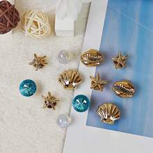 12 hạt trang trí giày DIY - Vỏ sò sáng bóng, Nút trang trí hình ngôi sao, Chất liệu nhẹ không phải kim loại, Thời trang Y2K đa năng dễ thương cho cả nam và nữ, Thích hợp cho dép EVA, Dép lê, Trang trí giày có thể tháo rời, Quà tặng ngày lễ - Nhiều màu - Xem 3