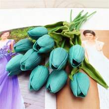 3pcs Artificial Tulip Flowers Decor, Home Decoration Accessories, Living Room & Bedroom Ornament - Hot Pink - View 58