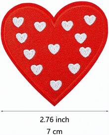 Heart Patch Red Heart Iron On Patches Heart Embroidery Patches Applique Repair Clothes Decoration - 1 - View 2
