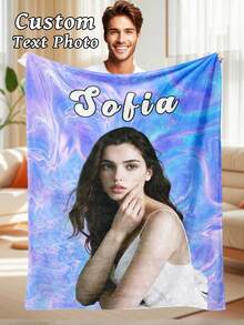 1 Bed With Customized Name Blanket, Personalized Bedding Blanket With Name, Personalized Throwing Blanket, Cute Flower Bookshelf Blanket, Comfortable Blanket, Family Gift, Birthday Gift, Christmas Gift, Personalized Gift, Gift For Friends, Gift For Boys And Girls