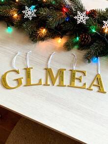 Personalized Gold Mirror Letters Christmas Decoration, Custom Christmas Stocking Name Tags, Customized Stocking Name Tags, Letter Ornaments, Customizable Name Christmas Tree Ornament, Personalised Bauble, Customized Letters, Initials Decorate, Bag Charms, Acrylic, Christmas, Christmas Gifts, Mom