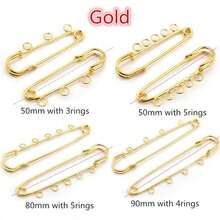 5pcs Craft Safety Pins Brooch Metal Sewing Pins With Loops Sewing Clothes Pins For Tags DIY Handmade Jewelry Making Accessories Findings - Brooch Pins - View 5