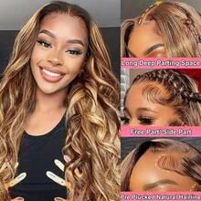 Halloween Ombre Lace Front Wig Human Hair 4/27 13x6 Body Wave Highlight Lace Front Wig Human Hair Pre Plucked With Baby Hair Honey Blonde Wig Human Hair 180% Density Colored Wigs Human Hair For Women, Human Hair Lace Front Wig, Ready To Wear Human Hair Wigs, Curly Wigs For Women, Human Hair Wigs For Women, Lace Wig Halloween Cosplay Remy Hair For Everyday And Special Events - Elegant Hairstyles, Versatile Wigs, Sophisticated Looks, Quality Hair, Fashion Accessories, Beauty Lovers, Event Wigs, Fashion Wigs, Quality Wigs - Nổi bật & Piano - Xem 3