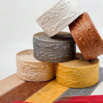 1 Roll 2.3 Meters X 2cm Self-Adhesive Wall Decorative Trim, Baseboard, 3D Skirting Board Frame, DIY Room Decor Baseboard Wallpaper Sticker