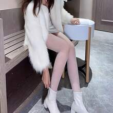 Pantyhose Fishnet Stockings With Shiny Rhinestones White Sheer High Waist Elastic High Recovery Fashion Style Seductive Women's Clothing Valentine's Day Gift Breathable Party Plush Pantyhose Comfortable Lightweight Party Breathable Daily Wear - 白色 - 查看 10