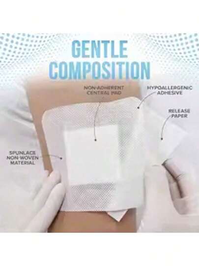 40/10 unidades de curativos antialérgicos para feridas, curativos de gaze respirável, bandagens autoadesivas feitas de tecido não tecido hidroentrelaçado, adesivos elásticos transparentes, adesivos hemostáticos para feridas de emergência, curativos para feridas