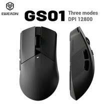 EWEADN GS01 Gaming Office Maus, 3 Verbindungsmodi: Kabel/2.4G/Bluetooth, leichte E-Sport Maus für mittelgroße/kleine Hände, 12800 DPI, Weiß, Rot, Schwarz