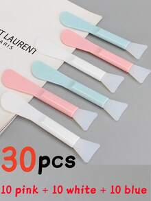 30pcs Silicone Mask Brush, Soft Head With Scraper, All-In-One Dual-Purpose Mud Mask Brush, DIY Mask Adjustment Beauty Tool Beauty Makeup