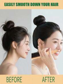 1pc Boar Bristle Hair Brush, Smooth Ponytail & Hair Bun, Eliminate Flyaways, Control Hair - Back Combing & Teasing Brush With Wide Rat Tail Comb And Sectioning Feature, Hair Styling Tool ,Hair Styling Kit ,Hair Tool Kit - Multicolor - View 6