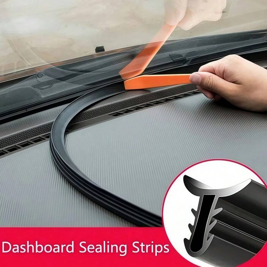 1 miếng dán kín bảng điều khiển ô tô màu đen, chuyên dụng và mạnh mẽ! Là phụ kiện bịt kín khe hở, sản phẩm có khả năng chống bụi, chống thấm nước và cách âm tuyệt vời, phù hợp với hầu hết các bảng điều khiển xe, lấp đầy các khe hở để ngăn tiếng ồn lạch cạch, bảo vệ toàn diện cho nội thất xe hơi, rất đáng sở hữu. - màu đen - Xem 1