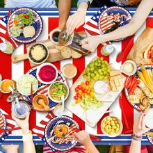 170pcs Independence Day Disposable Tableware Set,4th Of July Disposable Tableware Set Including Disposable Plates, Paper Towels, Paper Cups, Knives, Forks, Banners, Tablecloths,Patriotic With Statue Of Liberty Design, Ideal For BBQs,Picnics,Outdoor Gatherings,Family Reunions - 老鷹(日) - 查看 3