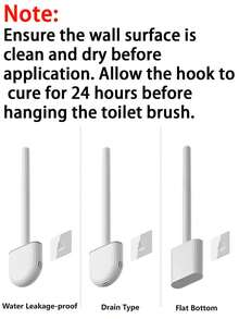 1个软橡胶马桶刷，浴室清洁刷，缝隙清洁刷，可拆卸手柄，节省空间，壁挂式