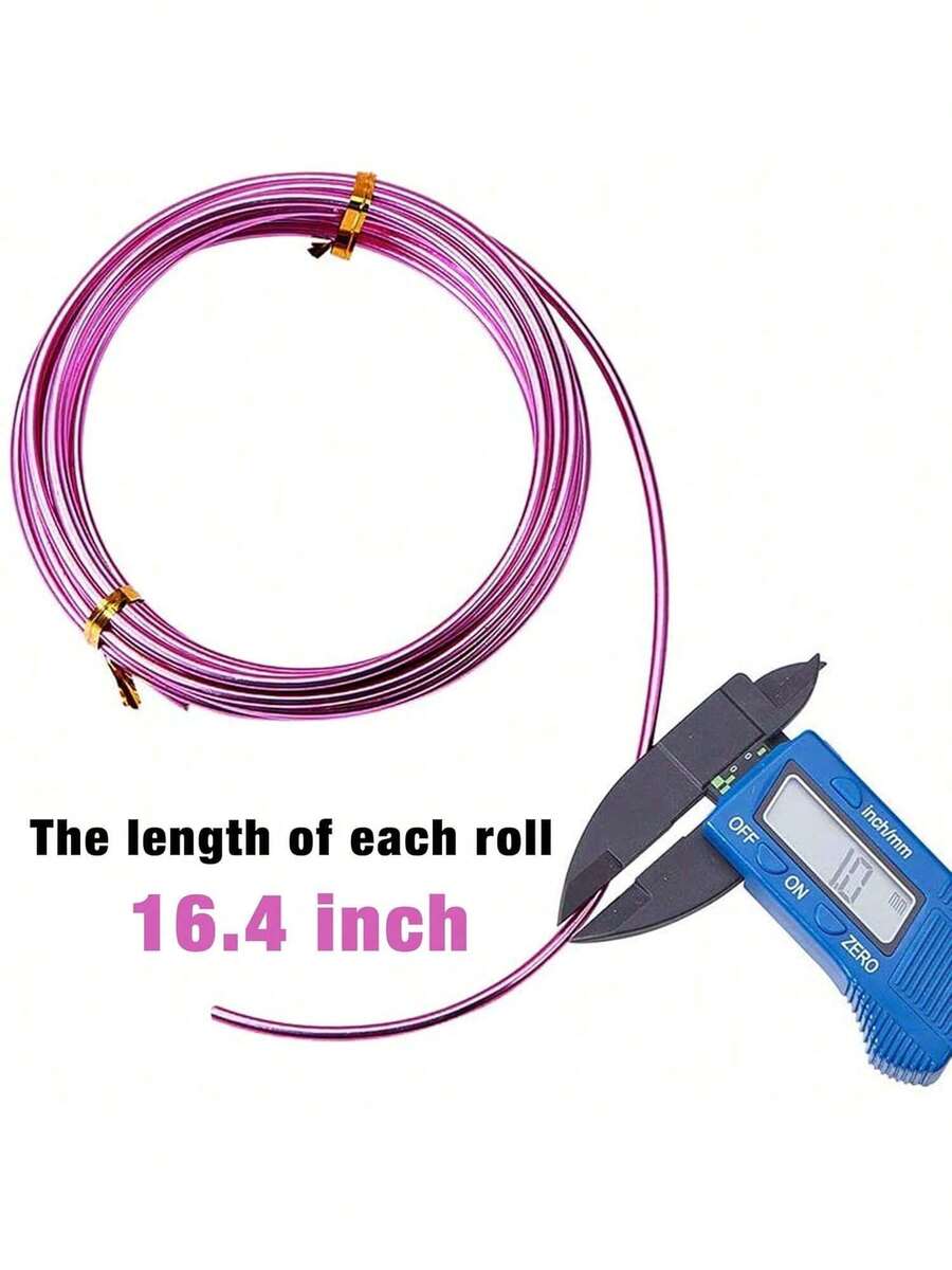 12 rollos de alambre de aluminio para manualidades, flexible, colorido, metal, artístico, floral, alambre para cuentas para hacer joyas, manualidades, calibre 18, cada rollo de 16.4 pies - 1 - Ver 1