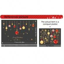 Calcomanía de corona de Navidad para decoración de ventanas y puertas de vidrio - Película PVC electrostática estacional, decoración de escena festiva sin adhesivo, de fácil aplicación y remoción, acento festivo versátil para el hogar