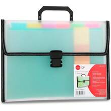 archivero expandible de plstico con agarradera carta 12 Divisiones Blanco Transparente con separadores Organizador de documentos Organizador con separadores Tamao carta - Blanco - Ver 2