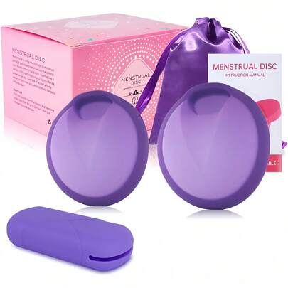 2pcs Disco Menstrual Reusable Silicona L Más S Con Estuche