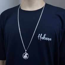 Grumet Chain And Pendant Saint George Medal 925 Sterling Silver Solid Italian Original Scaled 3mm Necklace 60cm 70cm 80cm - 銀色 - 查看 6
