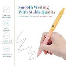 5 Pcs 0.7mm Black Gel Pens – Smooth  Fine Tip, Quick-Dry Ink, Smooth Writing Pens Aesthetic Gradient Design | Must-Have Study Tools For Back To School Gifts For Girly Nursing Teacher Women - D - View 6