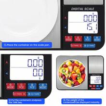 二合一高精度电子秤，5kg/0.1g 和 500g/0.01g，不锈钢便携式厨房秤，带智能单位转换功能，适用于实验室、粉末、珠宝、烘焙、营养管理、旅行食品秤（不含电池） - 黑色 - 查看 6