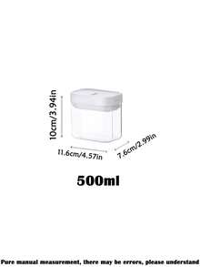 1pc/2pcs Food Storage Canister, Kitchen Grain Storage Jar, Refrigerator Fresh-Keeping Box, Kitchen Food Storage Container, Suitable For Storing Spices, Sugar, Coffee Beans, Nuts, Snacks, Pasta And Other Foods, Home Decor Storage, Suitable For Christmas, Halloween, Thanksgiving And Other Occasions. - White - View 16