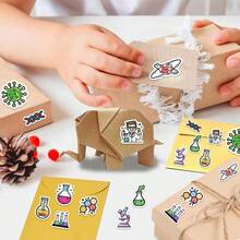 500PCS Science Stickers Roll Chemistry Stickers Graffiti Decorative Stickers Funny Stickers Vinyl Waterproof Stickers For Journaling Computer Scrapbook Luggage Water Bottle Phone - Multicolor - View 2