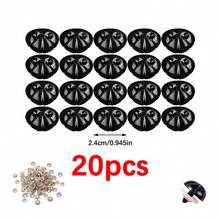 20pcs Black Plastic Safety Nose Craft, With Gasket, Suitable For DIY Doll Toys, Puppet Animal Making - Black - View 11