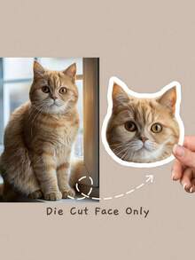 1-80 miếng dán vinyl in hình chó, mèo và các thú cưng khác, có thể tùy chỉnh tên thú cưng, chống thấm nước và chống rách, đa năng và có thể tái sử dụng. - Màu be - Xem 5