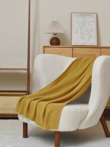 1 pieza Manta de punto verde sólido para bebé, diseño minimalista clásico, súper suave, cálida, ligera, manta decorativa estacional, adecuada para siesta, camping, viaje y decoración del hogar/oficina - Sin electricidad, sin plumas, hipoalergénica, fácil de cuidar, rosa, gris, azul, morado, decoración de otoño, decoración de habitación, vuelta al colegio, útiles escolares