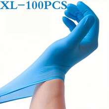 Blue Disposable Nitrile Gloves - Ultra Durable, Waterproof And Oil Resistant, Suitable Cleaning, Hair Dyeing, Pet Bathing, Non-Medical Use, 5 Mil Thickness, Powder-Material, Salon Use Gloves, Smooth Texture Gloves, Oil Resistant Gloves